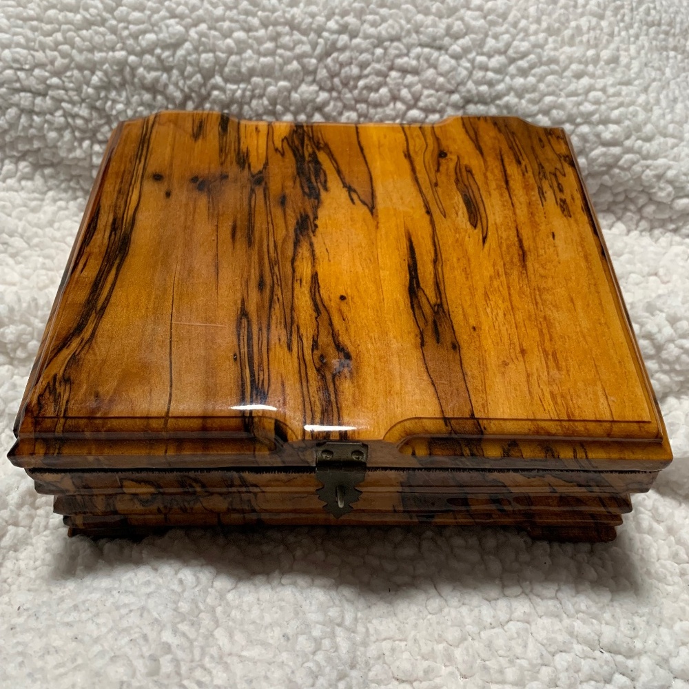 Vintage Anglo-Indian Victorian Style Coromandel Wooden Jewerly Box -